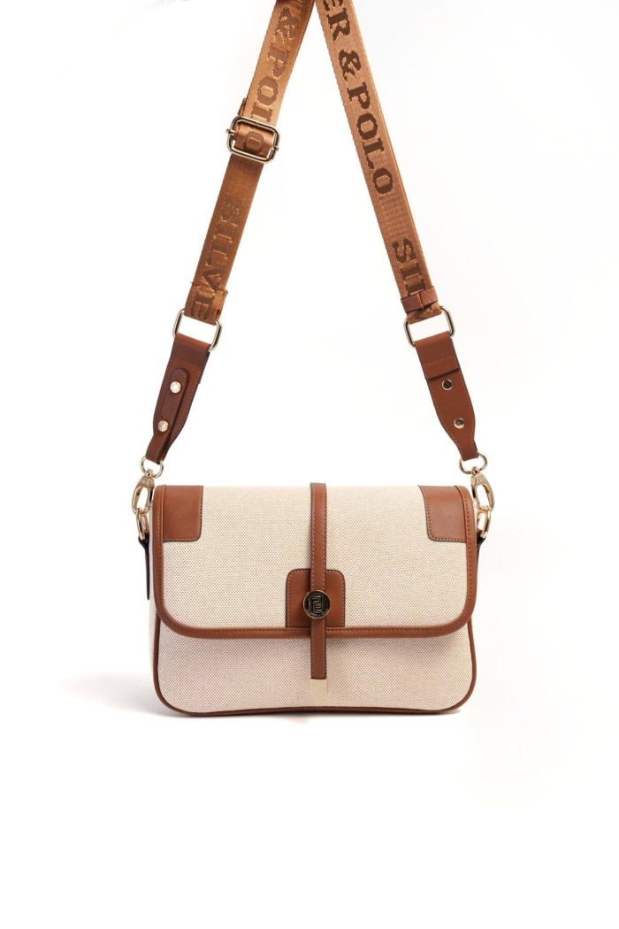 ⁦Silver&Polo Beige - Brown SP1182 Women's Crossbody Bag⁩ - الصورة ⁦4⁩