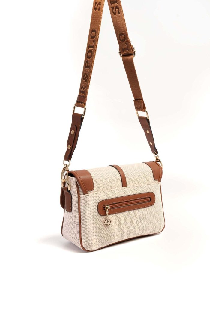 ⁦Silver&Polo Beige - Brown SP1182 Women's Crossbody Bag⁩ - الصورة ⁦2⁩