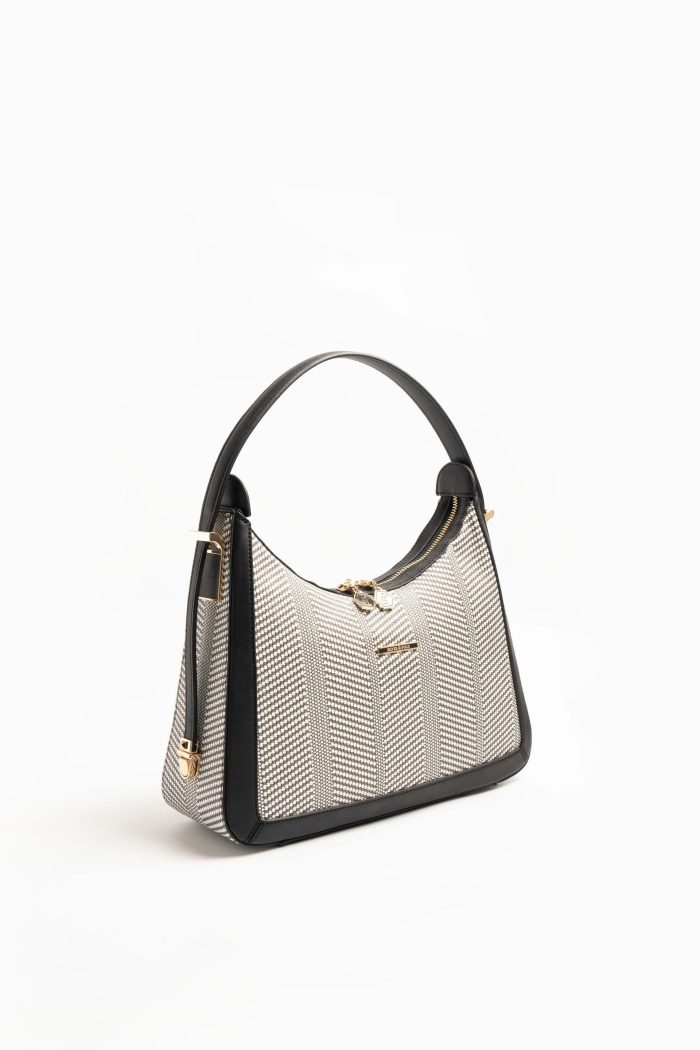⁦Silver & Polo Black White - Black SP1187 Women's Shoulder Bag⁩ - الصورة ⁦2⁩