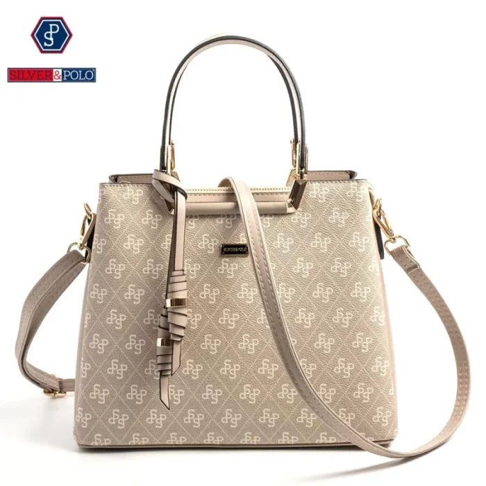 ⁦Silver & Polo Beige - Sand SP969 Women's Handbag⁩ - الصورة ⁦4⁩