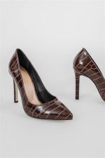 ⁦حذاء بكعب عالي جلد باللون البني من shoes&more⁩ - الصورة ⁦4⁩