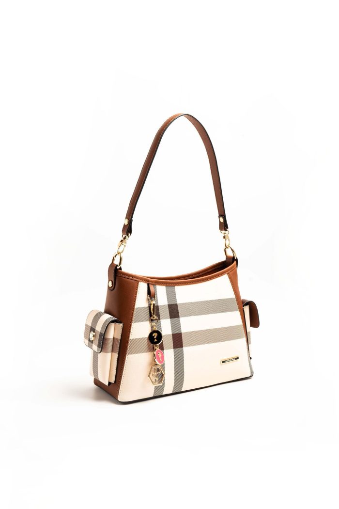 ⁦Silver&Polo Cream - Tan SP1183 Women's Shoulder Bag⁩ - الصورة ⁦3⁩