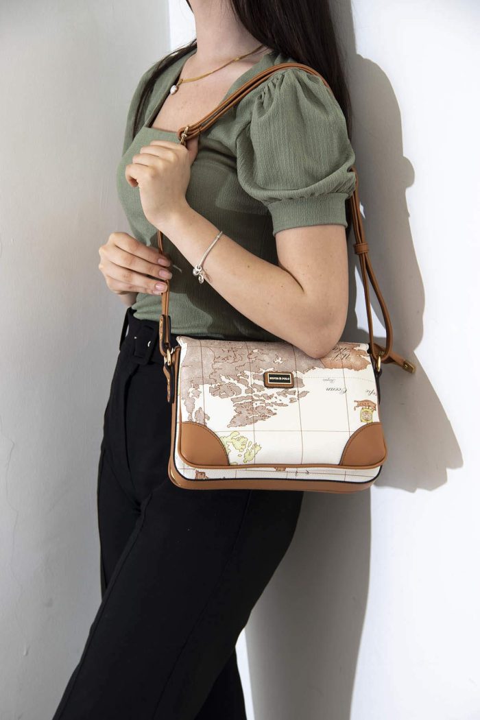 ⁦Silver & Polo Beige - Light Brown SP784 Women's Crossbody Bag⁩ - الصورة ⁦1⁩