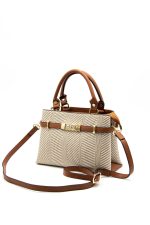 ⁦Silver & Polo Beige - Tan SP1149 Women's Handbag⁩ - الصورة ⁦4⁩