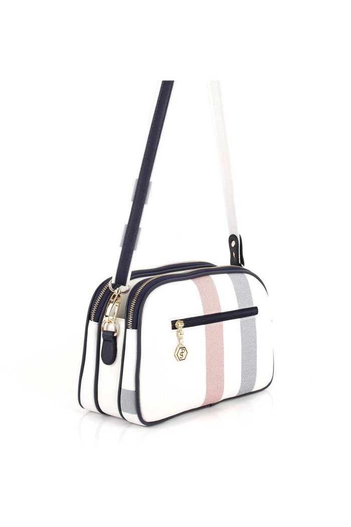 ⁦Silver & Polo White - Navy SP745 Women's Crossbody Bag⁩ - الصورة ⁦2⁩