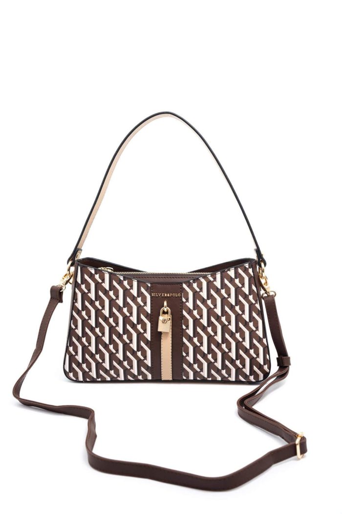 ⁦Silver & Polo Brown - Nut SP1102 Women's Shoulder Bag⁩ - الصورة ⁦4⁩
