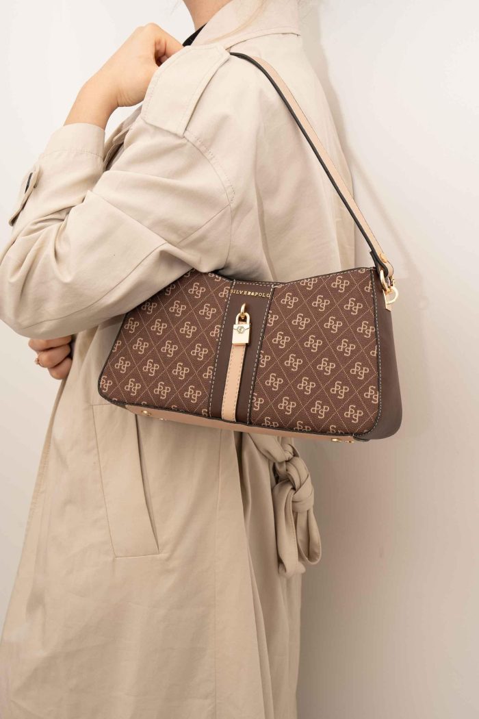 ⁦Silver&Polo Brown SP1102 Women's Shoulder Bag⁩ - الصورة ⁦1⁩