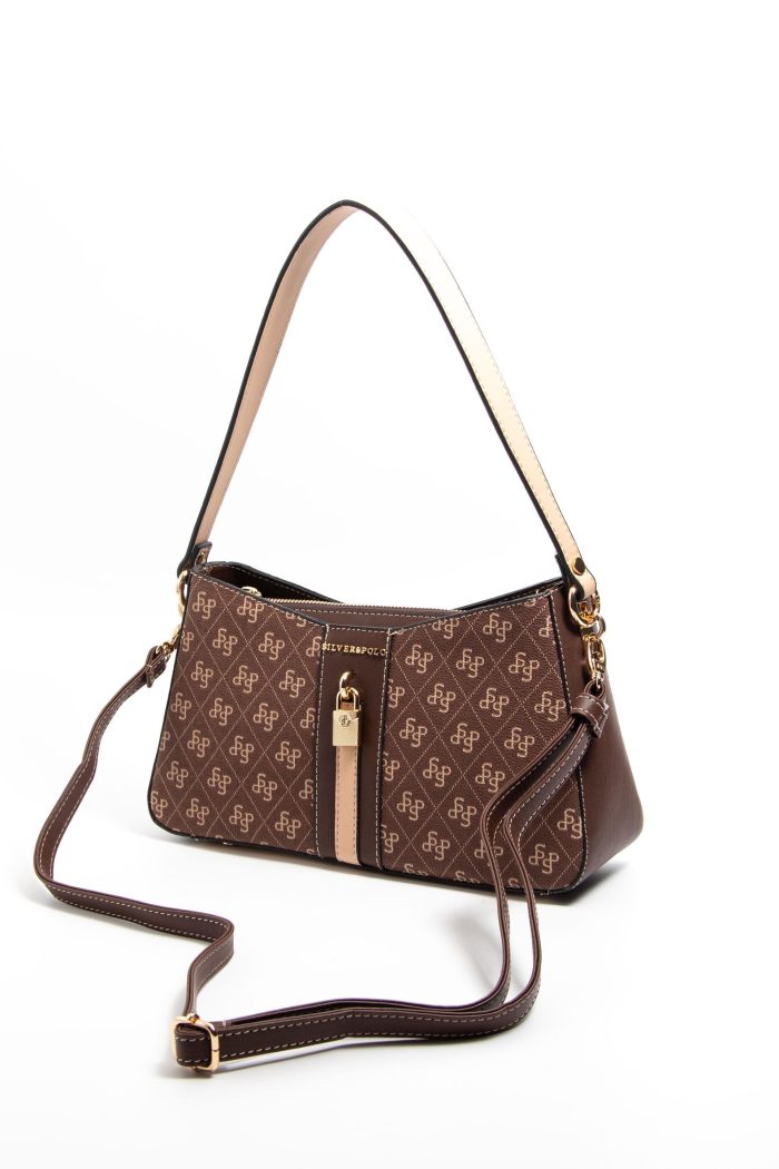⁦Silver&Polo Brown SP1102 Women's Shoulder Bag⁩ - الصورة ⁦4⁩