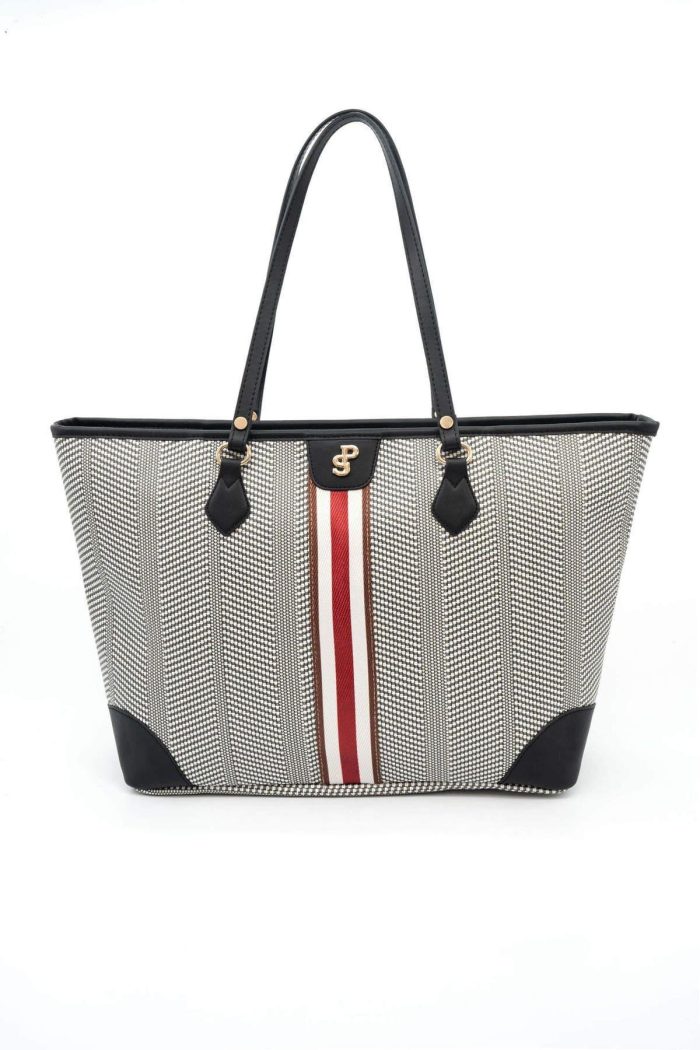 ⁦Silver & Polo Black White - Black SP1169 Women's Shoulder Shopper Bag⁩ - الصورة ⁦1⁩