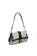 ⁦Silver & Polo Black White - Black SP1177 Women's Shoulder Bag⁩ - الصورة ⁦2⁩