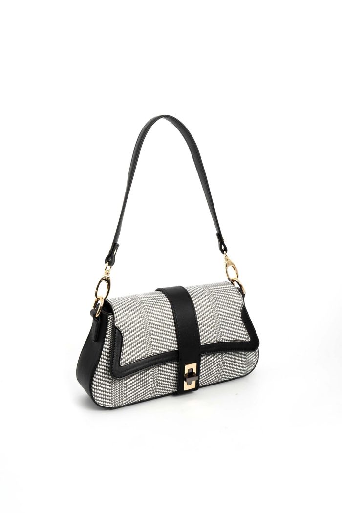 ⁦Silver & Polo Black White - Black SP1177 Women's Shoulder Bag⁩ - الصورة ⁦2⁩