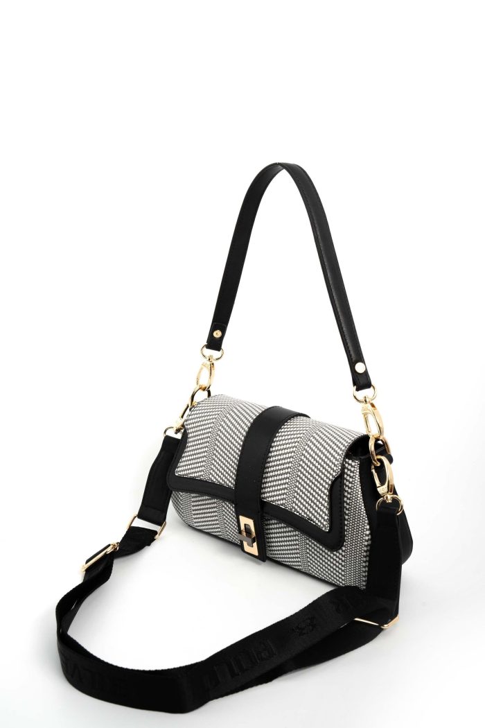 ⁦Silver & Polo Black White - Black SP1177 Women's Shoulder Bag⁩ - الصورة ⁦4⁩
