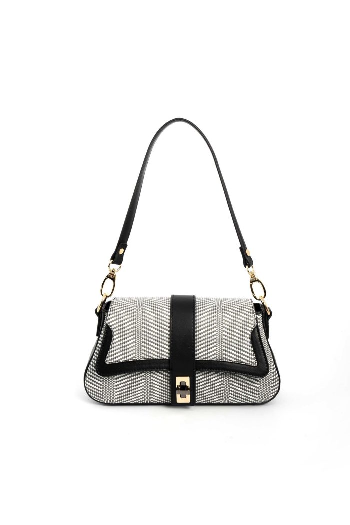 ⁦Silver & Polo Black White - Black SP1177 Women's Shoulder Bag⁩ - الصورة ⁦1⁩