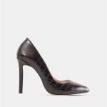 حذاء بكعب عالي من الجلد الأسود من shoes&more