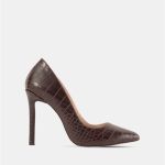 حذاء بكعب عالي من الجلد البني من shoes&more