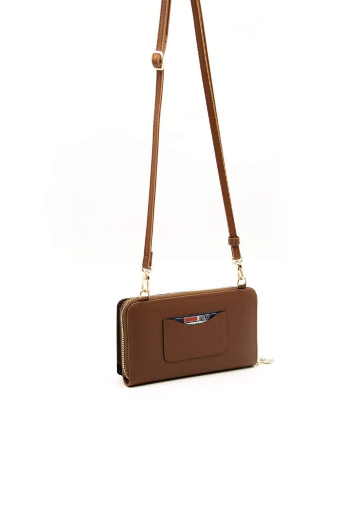 ⁦Silver & Polo Beige - Taba SP1138 Women's Phone Bag with Wallet and Strap⁩ - الصورة ⁦3⁩