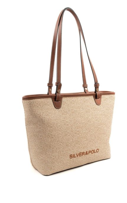 Silver & Polo Beige - Tan SP1204 Women's Shoulder Bag