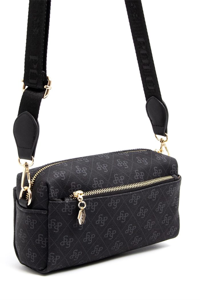 ⁦Silver & Polo Black - Black SP1142 Women's Crossbody Bag⁩ - الصورة ⁦3⁩