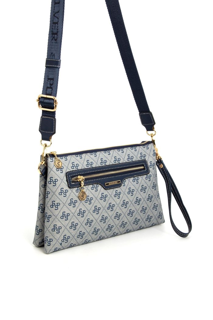 ⁦Silver & Polo Gray - Navy SP1129 Women's Crossbody Bag⁩ - الصورة ⁦2⁩