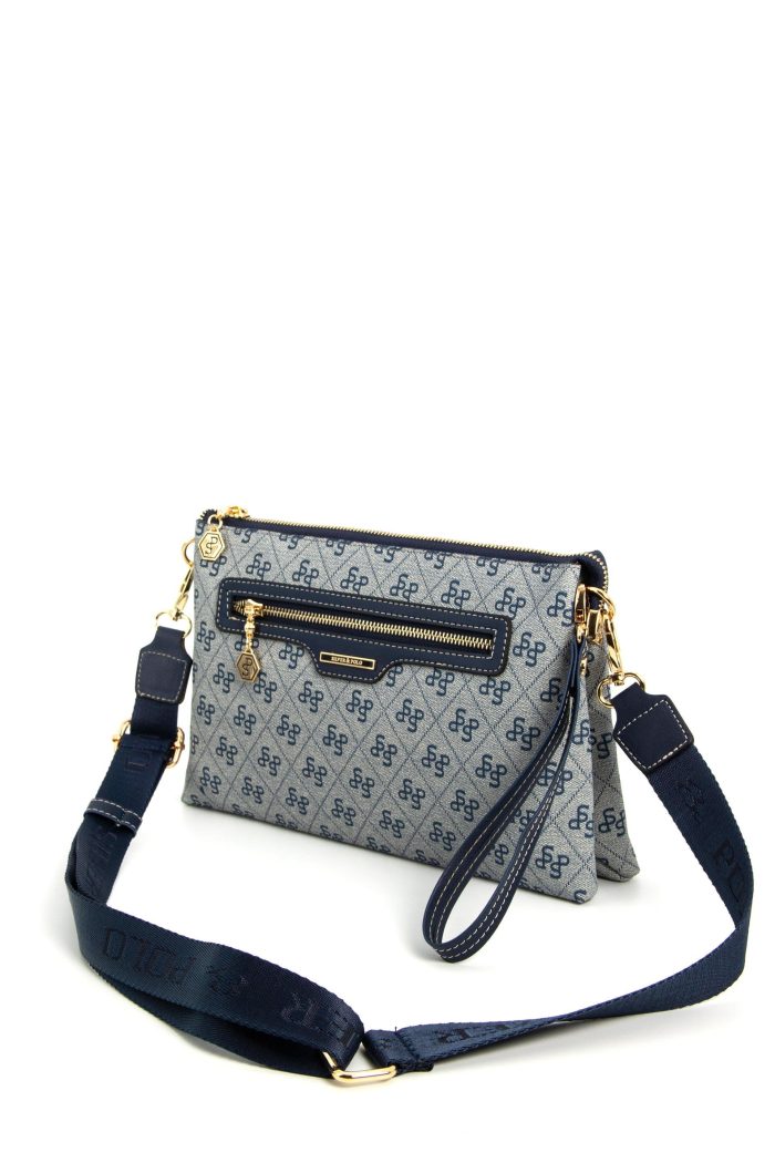 ⁦Silver & Polo Gray - Navy SP1129 Women's Crossbody Bag⁩ - الصورة ⁦1⁩