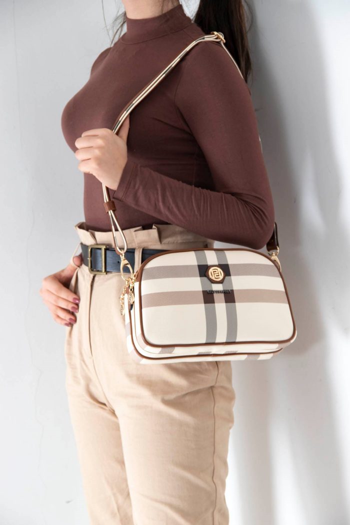 ⁦Silver & Polo Cream - Tan SP745 Women's Crossbody Bag⁩ - الصورة ⁦1⁩