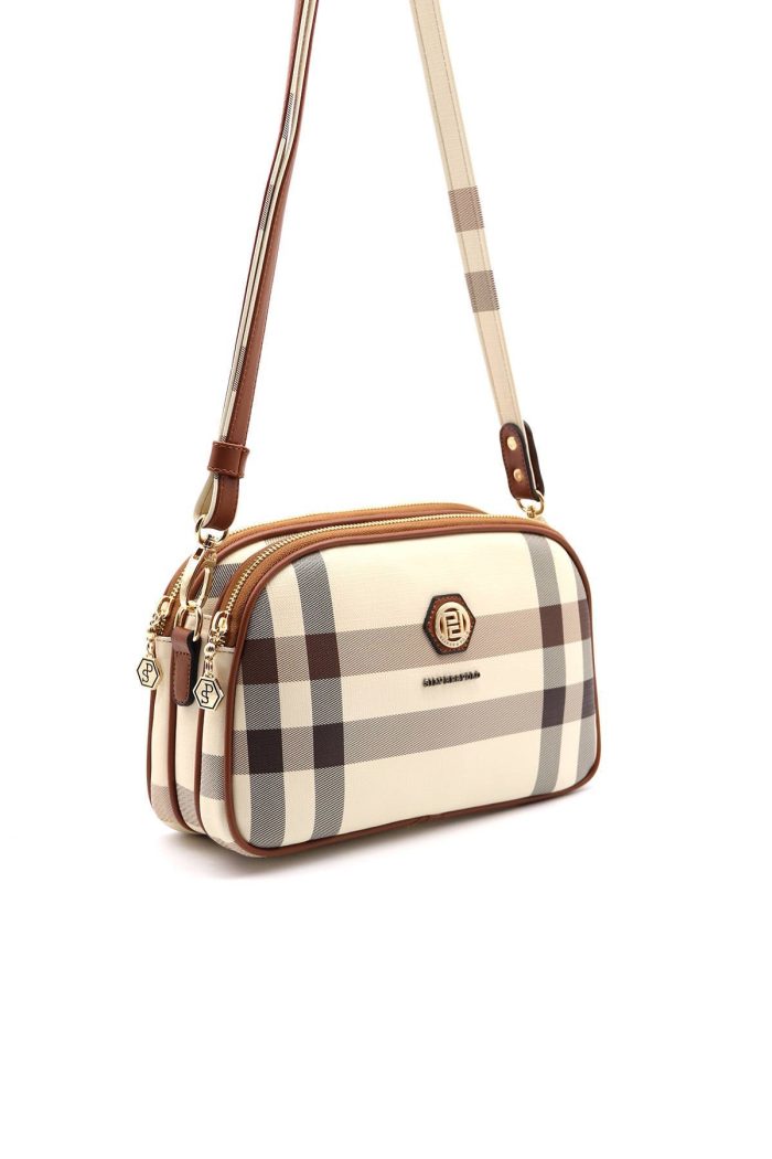 ⁦Silver & Polo Cream - Tan SP745 Women's Crossbody Bag⁩ - الصورة ⁦2⁩
