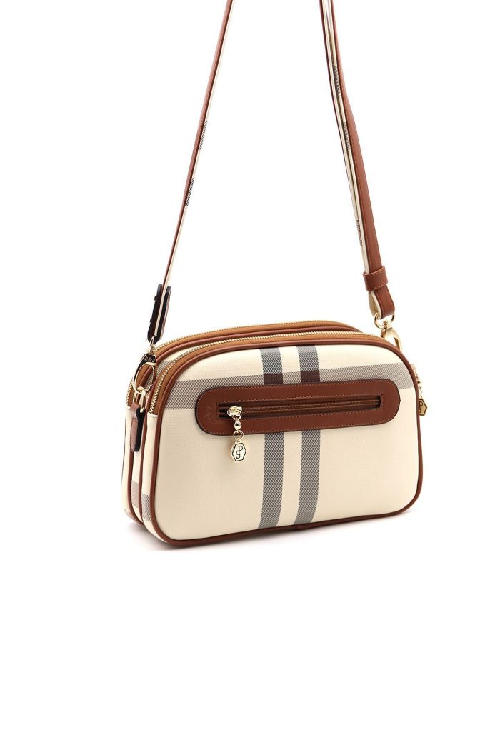 ⁦Silver & Polo Cream - Tan SP745 Women's Crossbody Bag⁩ - الصورة ⁦3⁩