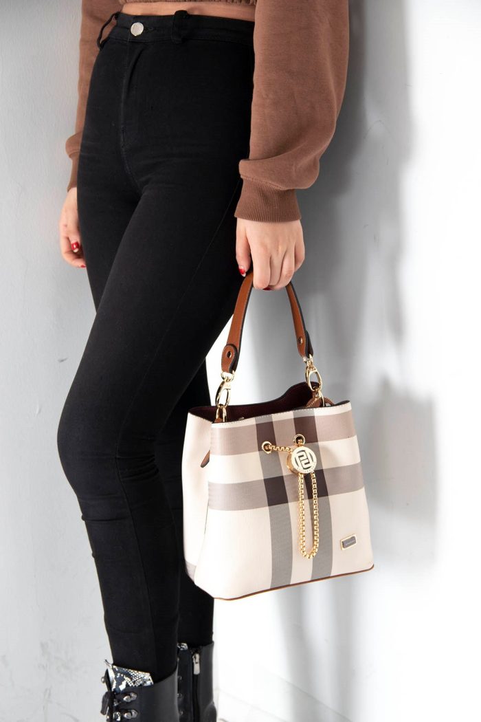 ⁦Silver & Polo Cream - Tan SP967 Women's Crossbody Bag⁩ - الصورة ⁦5⁩