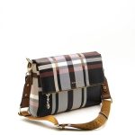 Silver & Polo SP963 Women's Crossbody Bag Plaid Black-A.Tan