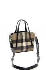 Silver & Polo SP1021 Women's Handbag, Plaid, Coffee-Black