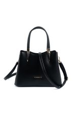 Silver & Polo SP1205 Women's Handbag Plain Black-Black