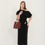 Silver & Polo SP967 Women's Crossbody Bag Plain Burgundy-Burgundy