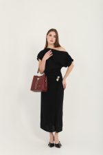 Silver & Polo SP967 Women's Crossbody Bag Plain Burgundy-Burgundy