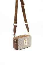 ⁦Silver & Polo SP1078 Women's Crossbody Bag, Woven, Beige-Tan⁩ - الصورة ⁦2⁩