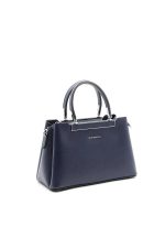 Silver & Polo SP913 Women's Handbag, Plain Navy Blue.