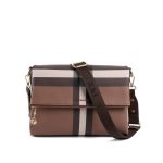 Silver & Polo SP963 Women's Crossbody Bag Plaid Dark Brown-Brown