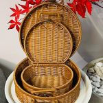 سلة قش 2 قطعة