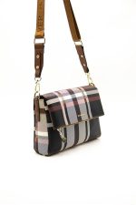 ⁦Silver & Polo SP963 Women's Crossbody Bag Plaid Black-A.Tan⁩ - الصورة ⁦3⁩
