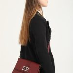 Silver & Polo SP1009 Women's Crossbody Bag Plain Burgundy-Burgundy