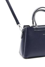 ⁦Silver & Polo SP913 Women's Handbag, Plain Navy Blue.⁩ - الصورة ⁦4⁩