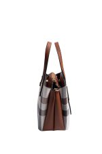 ⁦Silver & Polo SP1021 Women's Handbag Plaid Cream-Tan⁩ - الصورة ⁦2⁩